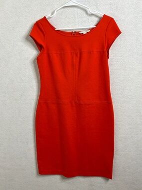 Banana Republic Red Sheath Dress Size 4 Cap Sleeve Career Work Dress